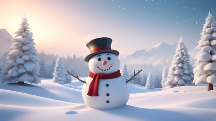 snowman in the snow