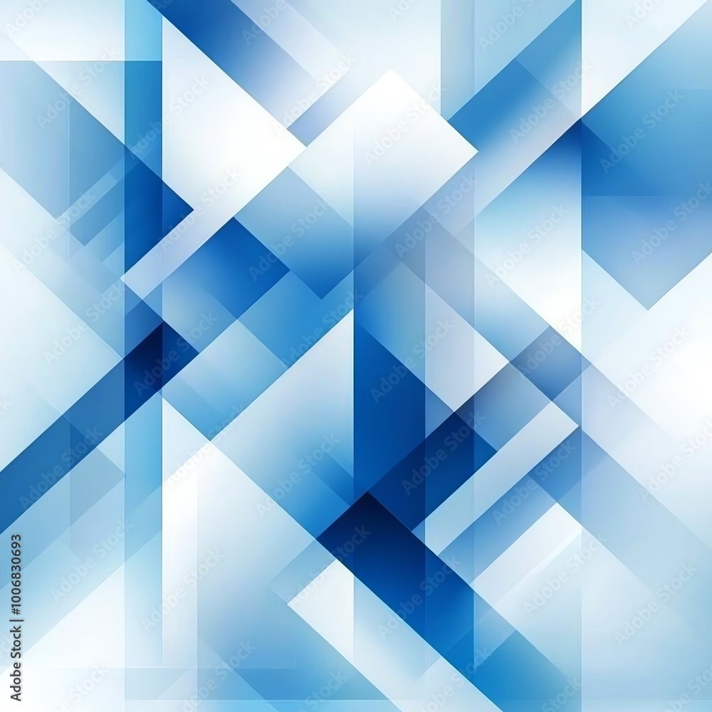 Poster abstract geometric background with blue and white overlapping shapes. modern design with a dynamic, 
