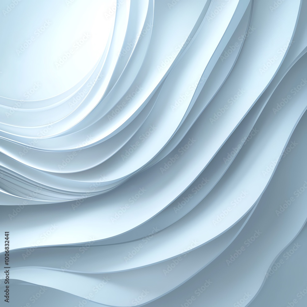 Poster abstract white layered background with smooth, flowing curves creating a modern and minimalist desig