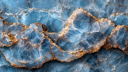 A light pastel blue marble surface adorned with fine golden veins weaving delicately across, offering a serene and luxurious vibe