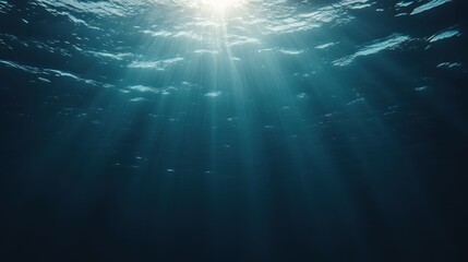 Fototapeta premium Abstract underwater view with light and dark blue gradients, subtle wave patterns, and a calm, flowing vibe