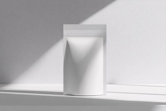 White Stand Up Pouch Mockup with Shadow