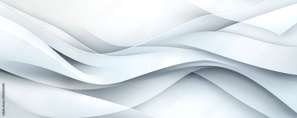 Poster modern abstract white wave background with smooth curves and flowing lines, perfect for design proje