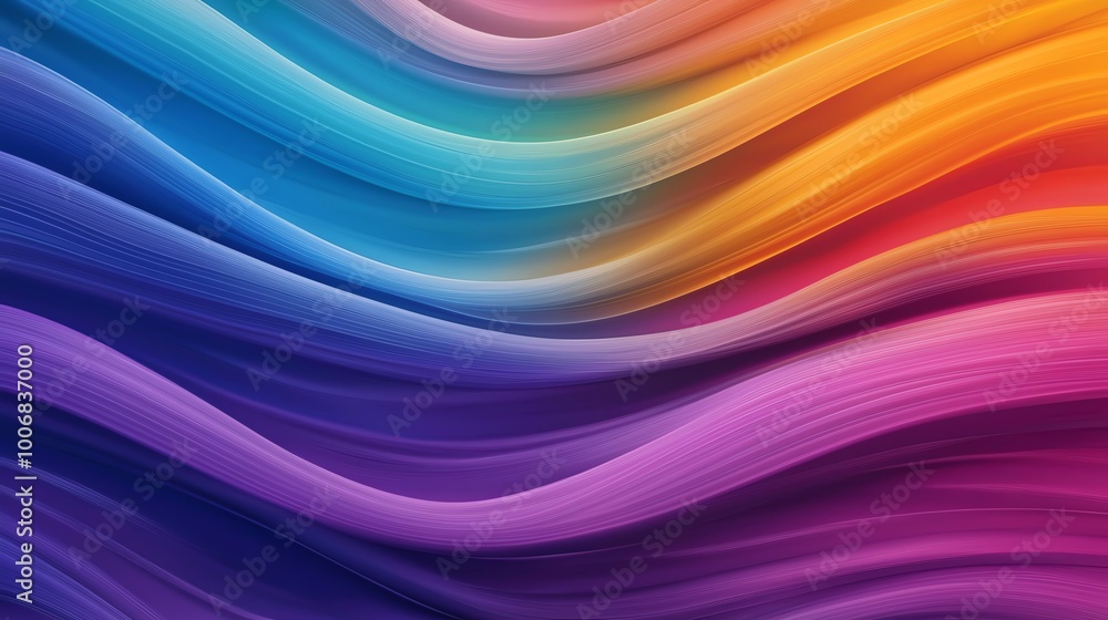 Poster vivid abstract colorful wave pattern background in multiple radiant colors with smooth texture and f