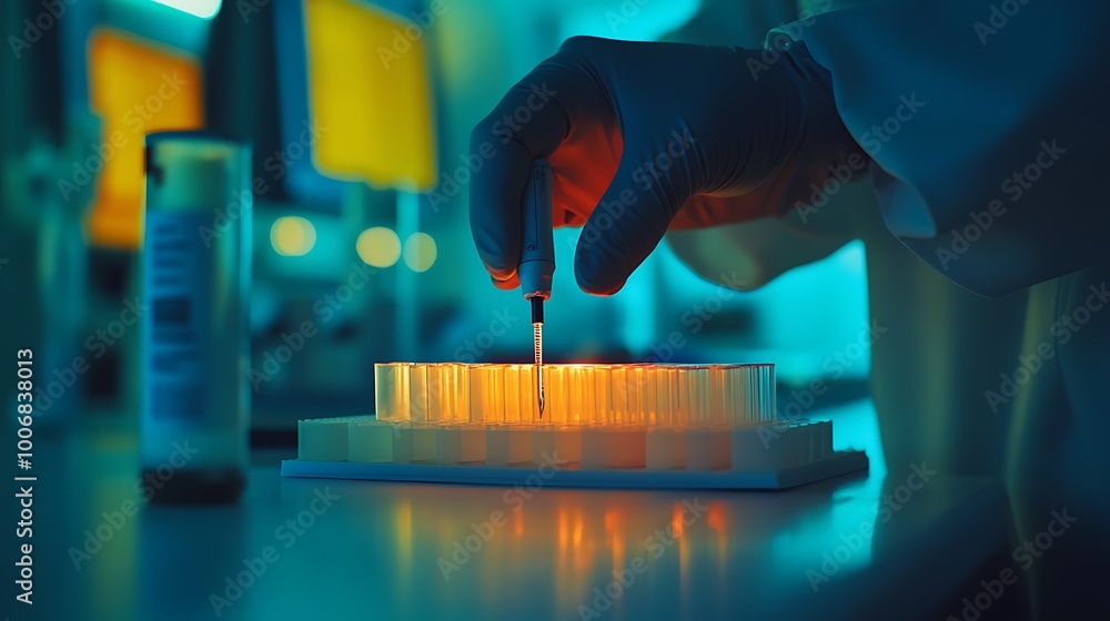 Poster engineer inserting diagnostic tool into energy storage battery