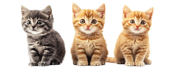 Three Exotic Shorthair Kittens in Portrait Style