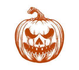 Scary pumpkin spooky horror element vector image