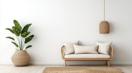 Cozy office corner with a small sofa, a few pillows, and a soft rug, Office relaxation nook, calm and inviting