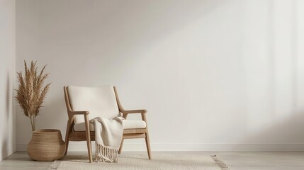 Relaxing corner in the office with a lounge chair, throw blanket, and soft rug, Office relaxation, cozy and inviting