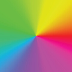 Vivid multicolor gradient radial background with vibrant rainbow hues in vector art
