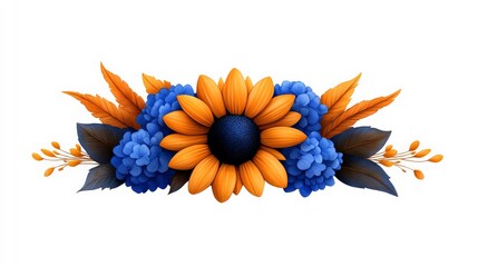 Autumnal Floral Arrangement: Sunflowers and Hydrangeas