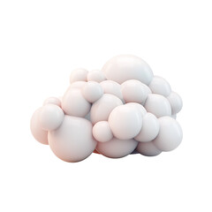 3d cloud on  white and transparent background 