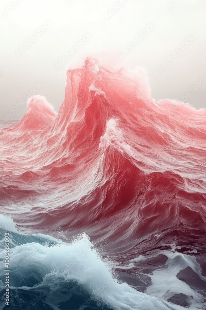 Poster A gradient moving from rich red to light coral, creating a warm color palette,