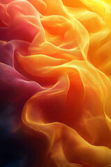 Obraz premium A vibrant gradient transitioning from bright yellow to orange, floating gently,