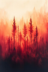 A gradient moving from rich red to light coral, creating a warm color palette,