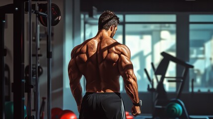 Naklejka premium man in gym, a gym trainer, fitness gym man hd image