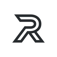 elegant p and r letter combination logo design