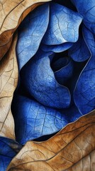 Obraz premium abstract close-up of blue and brown