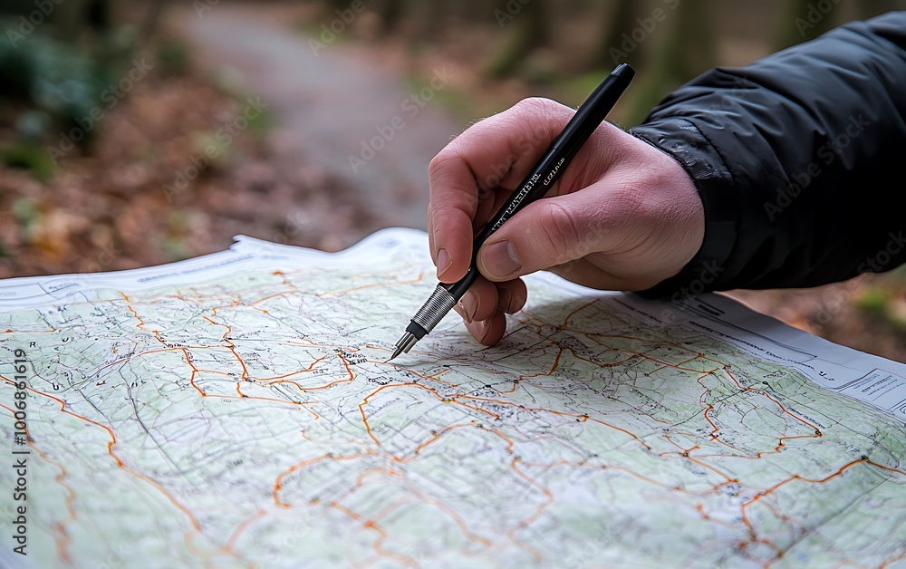 Poster engineer drawing on map to explain renewable energy locations