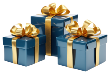 PNG Elegant blue gift boxes