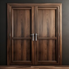 old wooden door with handle,generative ai illustration