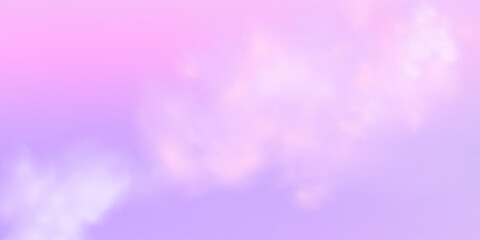 Vector heaven landscape transitioning from day to evening.Illustration of a sky with warm orange and pink hues, scattered clouds lit by the setting sun.  © gala