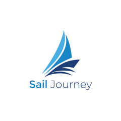 Boat Journey Logo Design Featuring Sail Icon