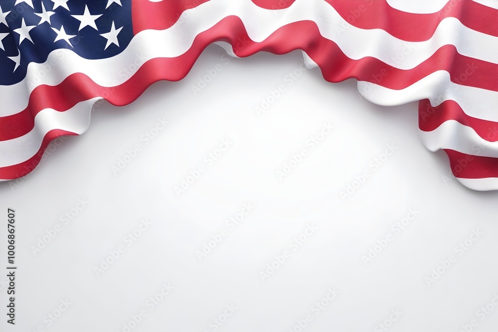 Aufkleber patriotic memorial day banner design with empty title space and call to action elements