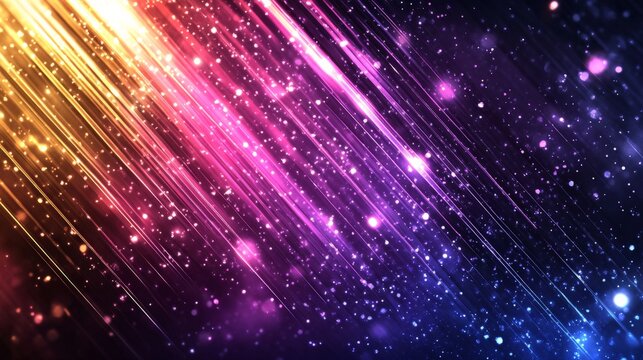 Vibrant Cosmic Rays: An Ethereal Explosion of Color and Light