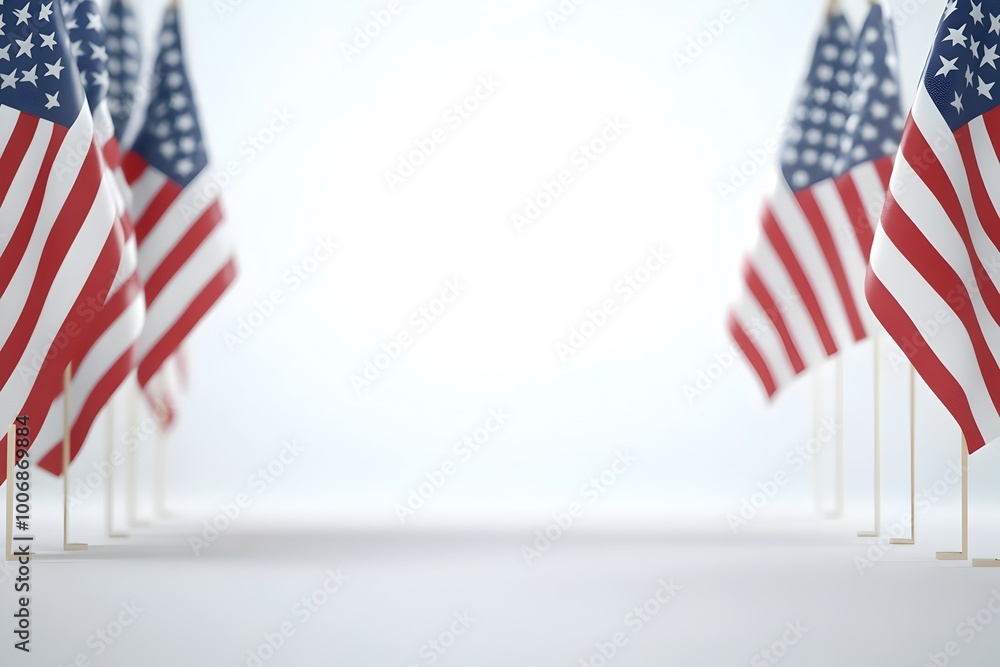 Poster patriotic memorial day banner design with empty title space and call to action elements
