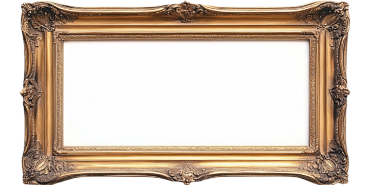 Classic rectangular frame with a beveled edge isolated on white background