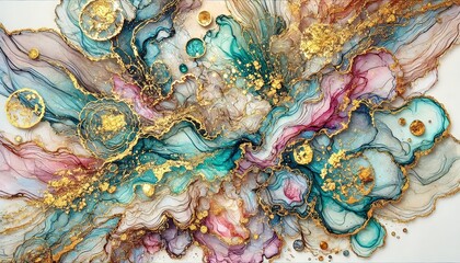 抽象的なアート: ゴールドアクセントと宝石のような抽象デザイン、クリエイティブな背景や装飾に最適


