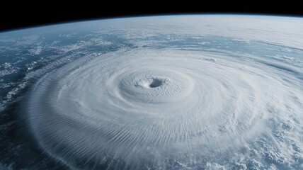 Massive hurricane swirling in the ocean, approaching a coastal city with dark clouds and powerful winds   hurricane, coastal disaster