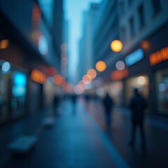 Blurred city lights night street scene. Abstract background of city night lights with bokeh effect, creating a dreamy and festive atmosphere. Ideal for travel, lifestyle, and urban-themed projects.