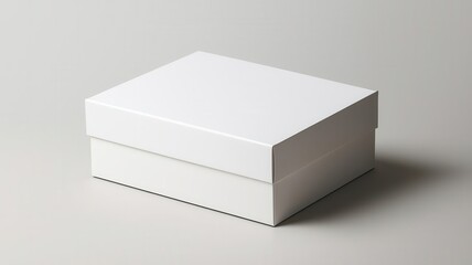 Fototapeta premium Minimalist offset box with a lock-in flap for secure closure, showcasing a completely blank exterior lock-in flap, secure packaging