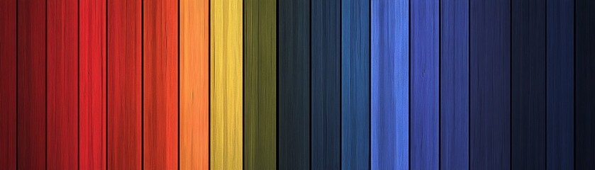 Fototapeta premium Colorful Wooden Plank Background Rainbow Texture