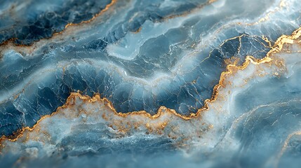 A soft pastel blue marble background with fine golden veins flowing smoothly, offering a peaceful and refined look