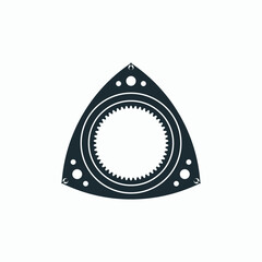 Rotor of rotary Wankel engine. Vector illustration