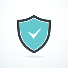 Сheck mark shield icon. Vector illustration