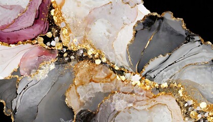 Obraz premium Arte Moderna: Design Astratto in Marmo con Oro e Nero, Ideale per Decorazioni Eleganti e Progetti Creativi