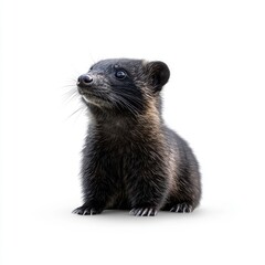 Fototapeta premium Civet on White Background in Raw Artistic Style
