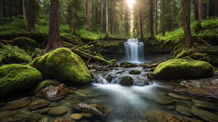 Naklejka premium High-quality nature shots such as forests, mountains, beaches, or aerial views of stunning locations.