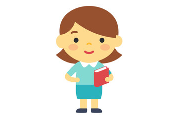 School teacher with book | vector illustration on white background