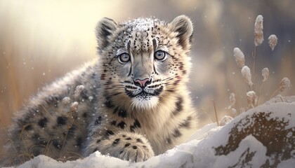 Obraz premium animals playing in the snow