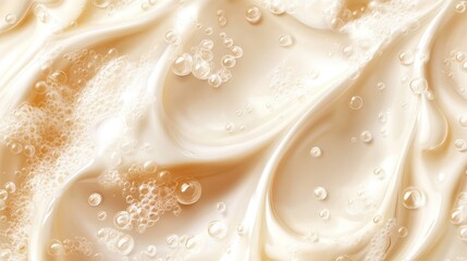 Fototapeta premium Top view of luxurious foam in a vector illustration, showcasing its texture and glossy appearance, suitable for facial skincare product advertising. No logos or people.