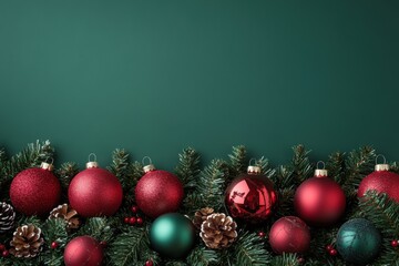 holiday home decor, traditional red and green christmas decor with sparkling ornaments and twinkling lights creates a festive setting