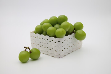 green grapes in a basket