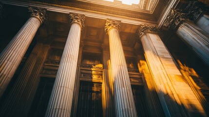 Grand Historic Building with Ornate Columns