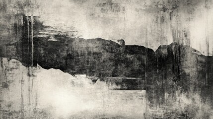 Abstract black and white textured landscape