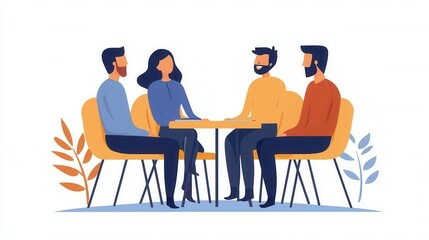 Group of colleagues brainstorming together in a management meeting, [group , team , grouping], [teamwork and leadership], ,